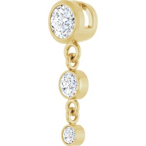 14K Yellow Gold 4 mm Round Graduated Slide Pendant Mounting – image 3