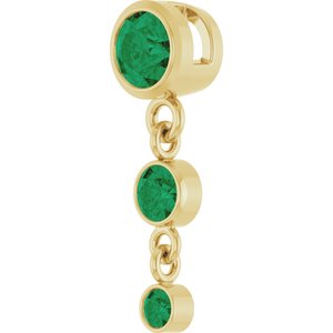 14K Yellow Gold Lab-Grown Emerald Pendant – image 2