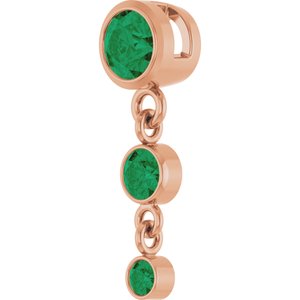 14K Rose Gold Lab-Grown Emerald Pendant – image 2