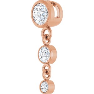 14K Rose Gold 4 mm Round Graduated Slide Pendant Mounting – image 3