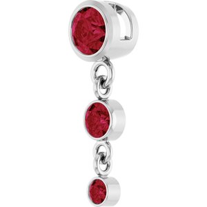 Platinum Lab-Grown Ruby Pendant – image 2