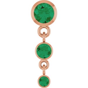 14K Rose Gold Lab-Grown Emerald Pendant