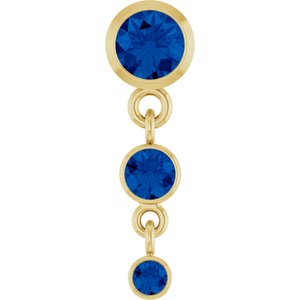 14K Yellow Gold Lab-Grown Blue Sapphire Pendant