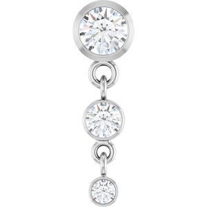 Sterling Silver 4 mm Round Graduated Slide Pendant Mounting