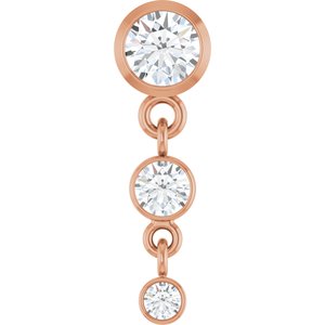 14K Rose Gold 4 mm Round Graduated Slide Pendant Mounting