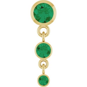14K Yellow Gold Lab-Grown Emerald Pendant