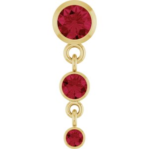 14K Yellow Gold Lab-Grown Ruby Pendant