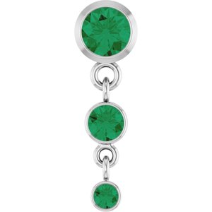 Platinum Lab-Grown Emerald Pendant