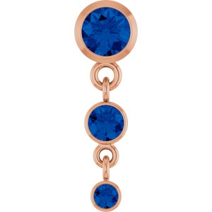 14K Rose Gold Lab-Grown Blue Sapphire Pendant