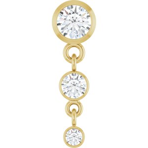 14K Yellow Gold 4 mm Round Graduated Slide Pendant Mounting