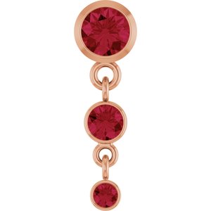 14K Rose Gold Lab-Grown Ruby Pendant