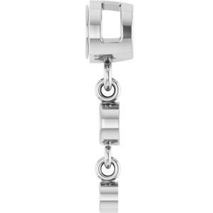 14K White Gold 4 mm Round Graduated Slide Pendant Mounting – image 6