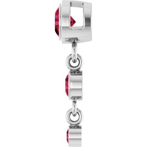 Platinum Lab-Grown Ruby Pendant – image 3