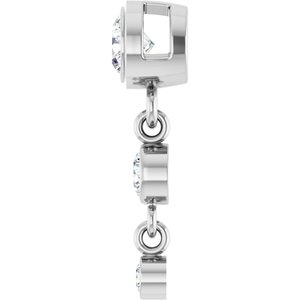 10K White Gold 4 mm Round Graduated Slide Pendant Mounting – image 5