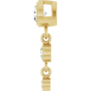 14K Yellow Gold 4 mm Round Graduated Slide Pendant Mounting – image 5