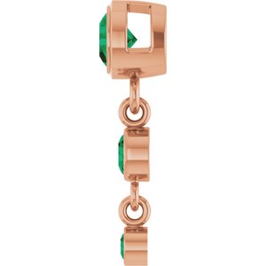 14K Rose Gold Lab-Grown Emerald Pendant – image 3