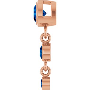 14K Rose Gold Lab-Grown Blue Sapphire Pendant – image 3
