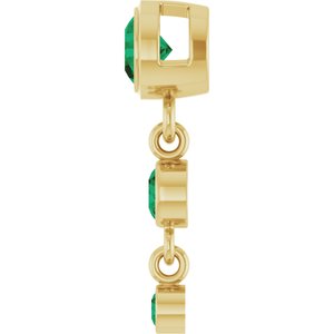 14K Yellow Gold Lab-Grown Emerald Pendant – image 3