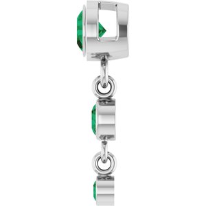 14K White Gold Lab-Grown Emerald Pendant – image 3