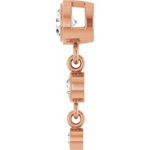 14K Rose Gold 4 mm Round Graduated Slide Pendant Mounting – image 5