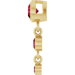 14K Yellow Gold Lab-Grown Ruby Pendant – image 3