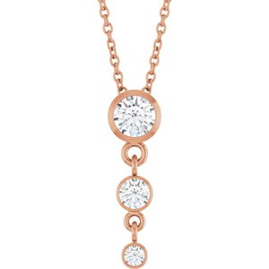 14K Rose Gold 4 mm Round Graduated Slide 18" Necklace Mounting