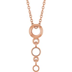14K Rose Gold 4 mm Round Graduated Slide 18" Necklace Mounting – image 2