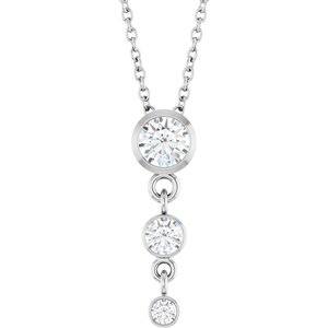 14K White Gold 4 mm Round Graduated Slide 18" Necklace Mounting
