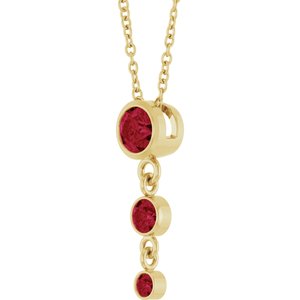 14K Yellow Gold Lab-Grown Ruby 18" Necklace – image 2