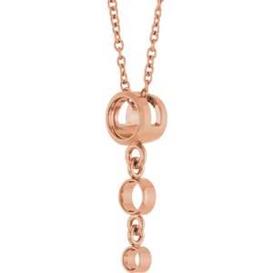 14K Rose Gold 4 mm Round Graduated Slide 18" Necklace Mounting – image 4