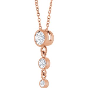 14K Rose Gold 4 mm Round Graduated Slide 18" Necklace Mounting – image 3