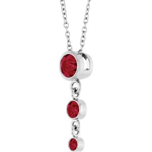 Sterling Silver Lab-Grown Ruby 18" Necklace – image 2