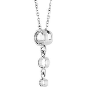 14K White Gold 4 mm Round Graduated Slide 18" Necklace Mounting – image 4