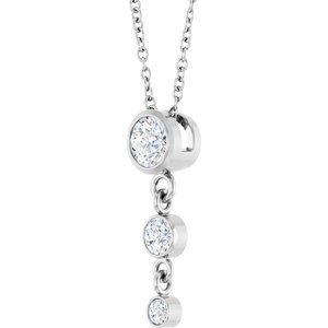 10K White Gold 4 mm Round Graduated Slide 18" Necklace Mounting – image 3