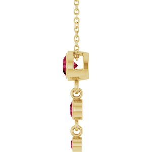 14K Yellow Gold Lab-Grown Ruby 18" Necklace – image 3