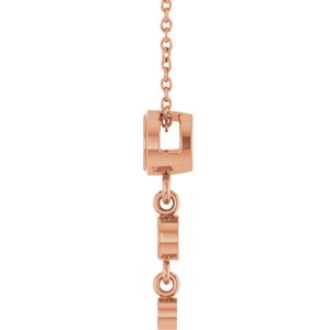 14K Rose Gold 4 mm Round Graduated Slide 18" Necklace Mounting – image 6