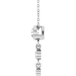 10K White Gold 4 mm Round Graduated Slide 18" Necklace Mounting – image 5