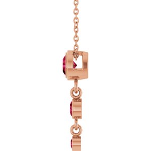 14K Rose Gold Lab-Grown Ruby 18" Necklace – image 3