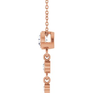 14K Rose Gold 4 mm Round Graduated Slide 18" Necklace Mounting – image 5
