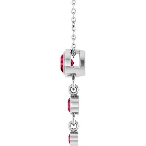 Platinum Lab-Grown Ruby 18" Necklace – image 3