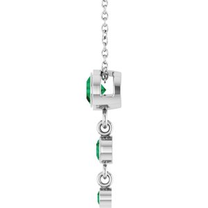 Sterling Silver Lab-Grown Emerald 18" Necklace – image 3