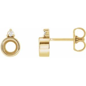 14K Yellow Gold 6 mm Round .03 CTW Natural Diamond Semi-Set Earrings