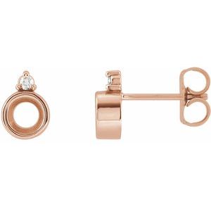 14K Rose Gold 5 mm Round .03 CTW Natural Diamond Semi-Set Earrings