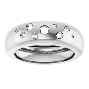 14K White Gold Lightweight Dome Ring Mounting Size 6 – image 6