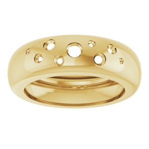 14K Yellow Gold Lightweight Dome Ring Mounting Size 6 – image 6