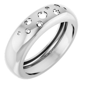 14K White Gold Lightweight Dome Ring Mounting Size 9 – image 2