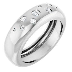 14K White Gold 1/5 CTW Natural Diamond Ring Size 6.5