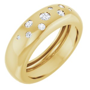 14K Yellow Gold 1/5 CTW Natural Diamond Ring Size 6.5