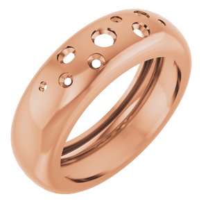 14K Rose Gold Lightweight Dome Ring Mounting Size 6.5 – image 2