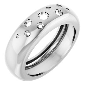 14K White Gold Lightweight Dome Ring Mounting Size 6.5 – image 2